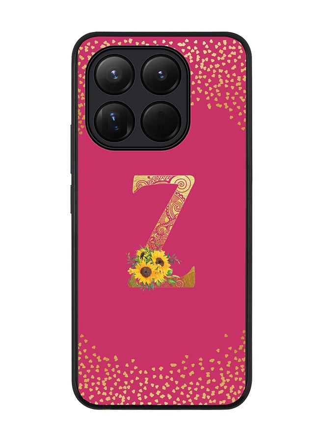 For Xiaomi 15T Case,Slim fit Camera Protection, Shockproof Thin Phone cover  - Custom Floral Monogram - Z ( Deep Pink )